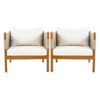 Outdoor Club Chairs (Set of 2) with Diamond-Pattern