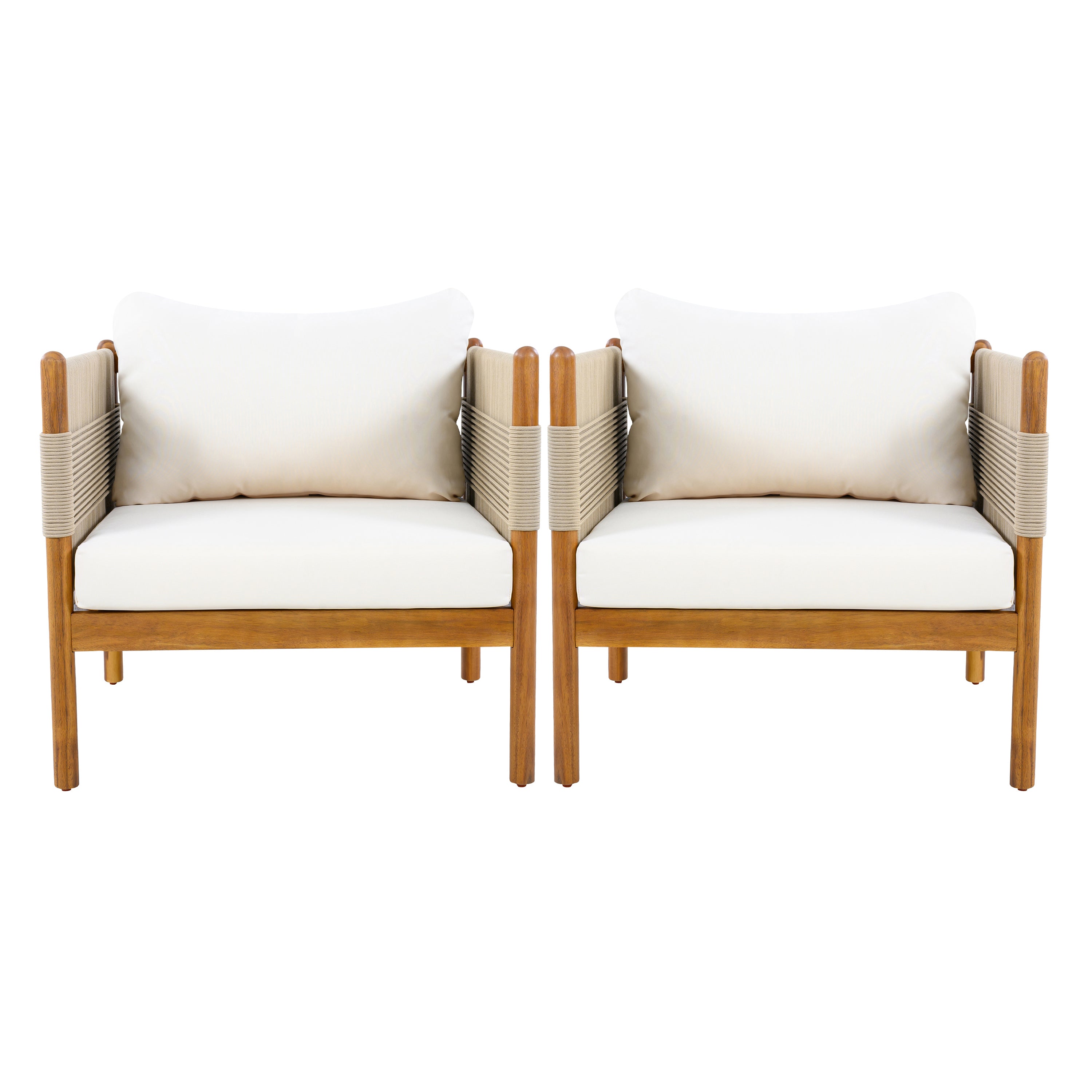 Outdoor Club Chairs (Set of 2) with Diamond-Pattern