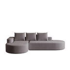 Modern Curved Chenille Upholstered Sectional Sofa