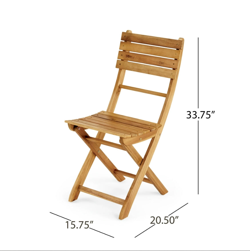 Natural 5-Piece Acacia Wood Outdoor Patio Dining Set