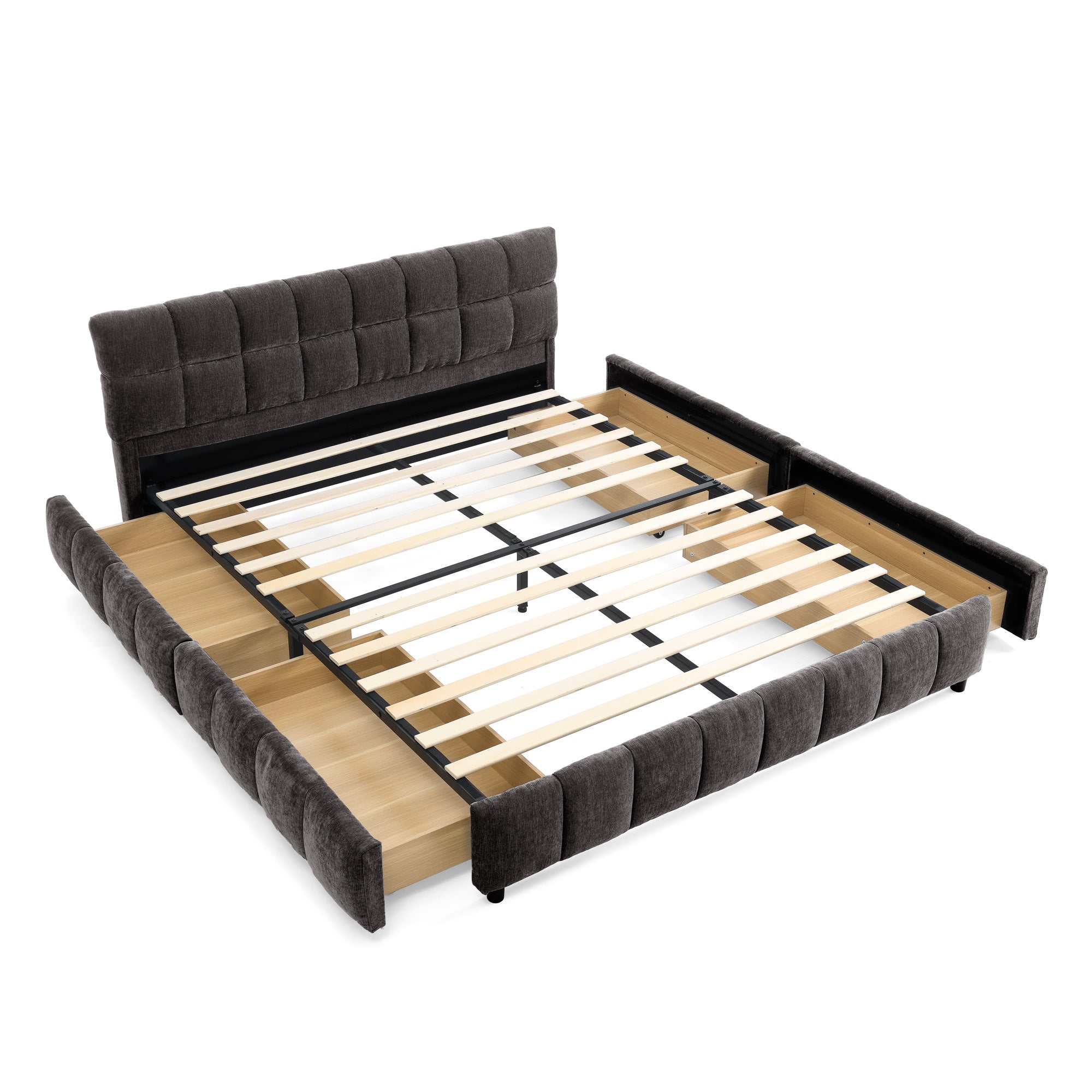 Queen Size Upholstered Bed with Storage