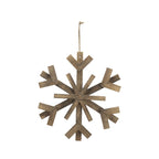 Large Fir Wood Snowflake Ornaments - Set of 2