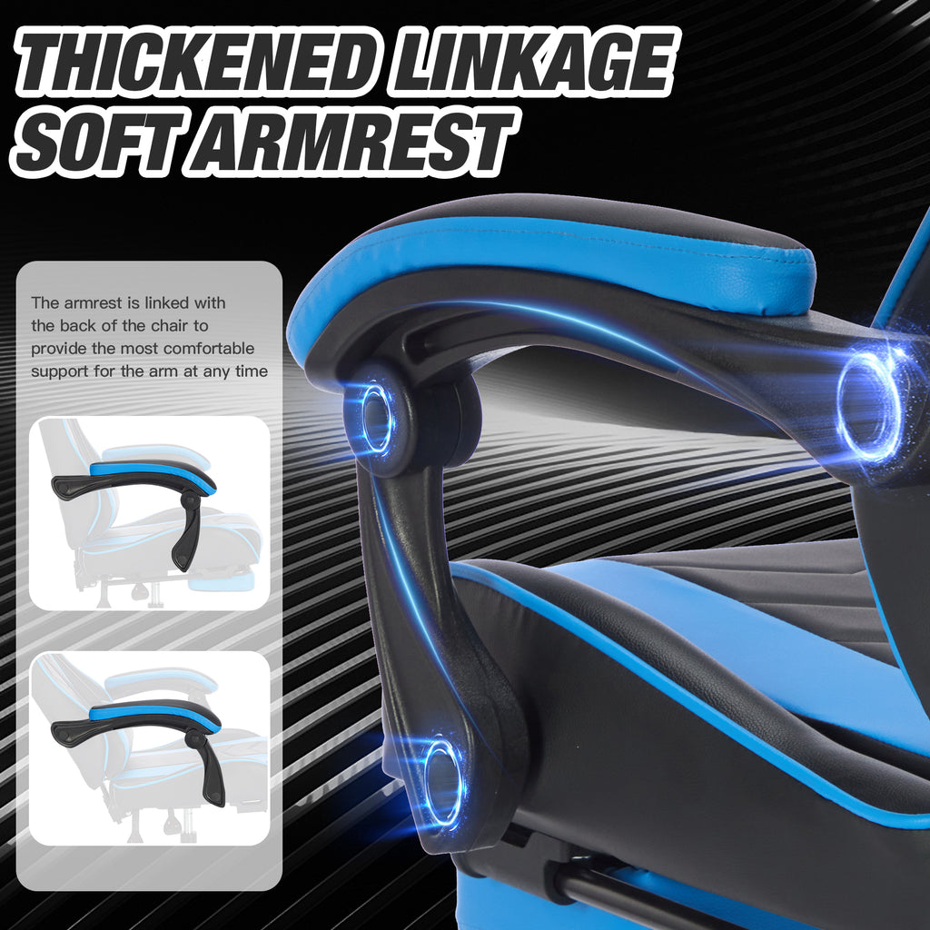 Gaming Chair with Footrest and Lumbar Support