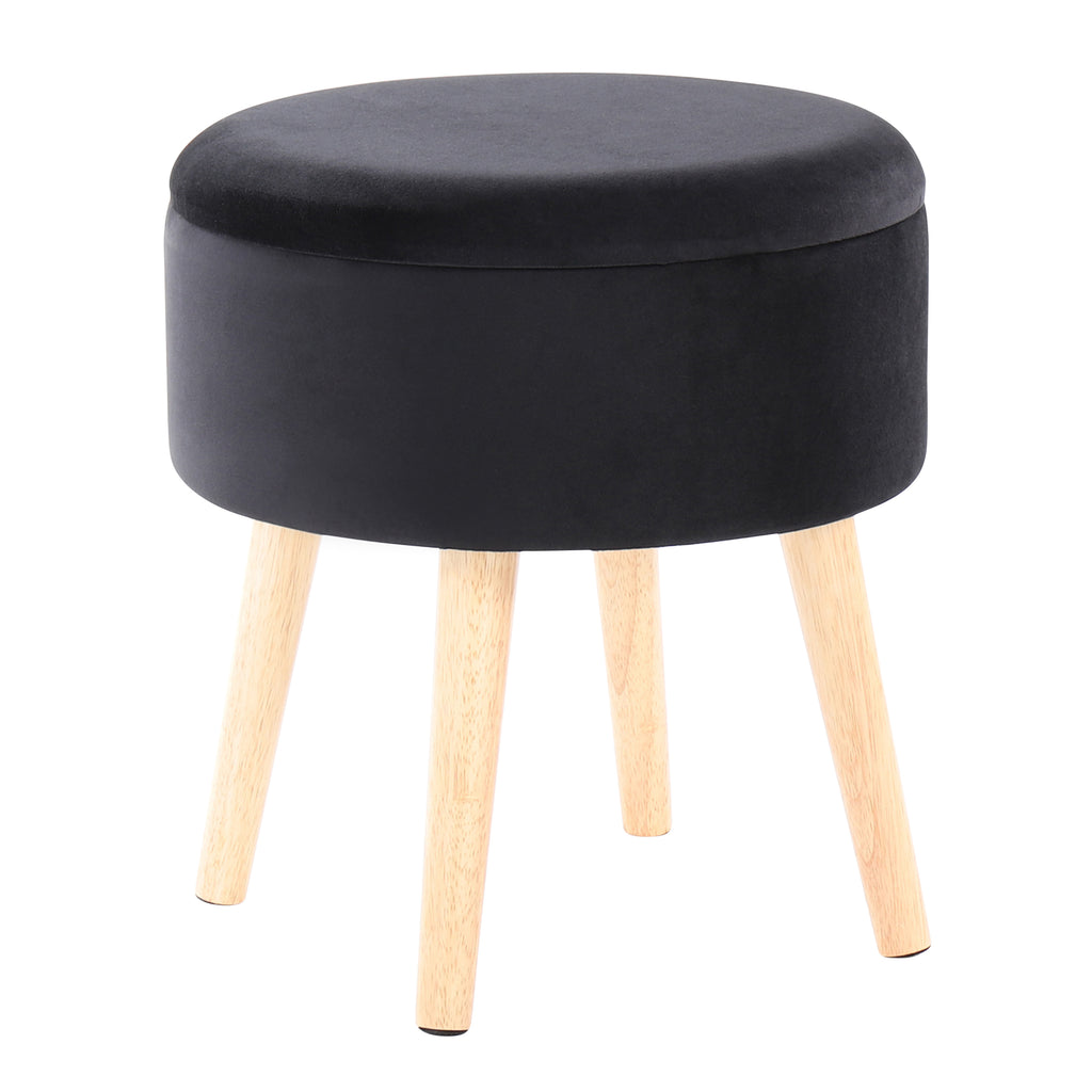 Contemporary Storage Ottoman Set with Matching Stool
