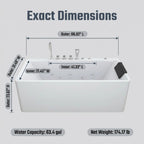 67-Inch Single-Person Luxury Whirlpool Bathtub