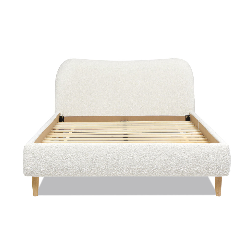 Roman Curved Headboard Upholstered Platform Bed, Queen