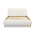 Roman Curved Headboard Upholstered Platform Bed, Queen