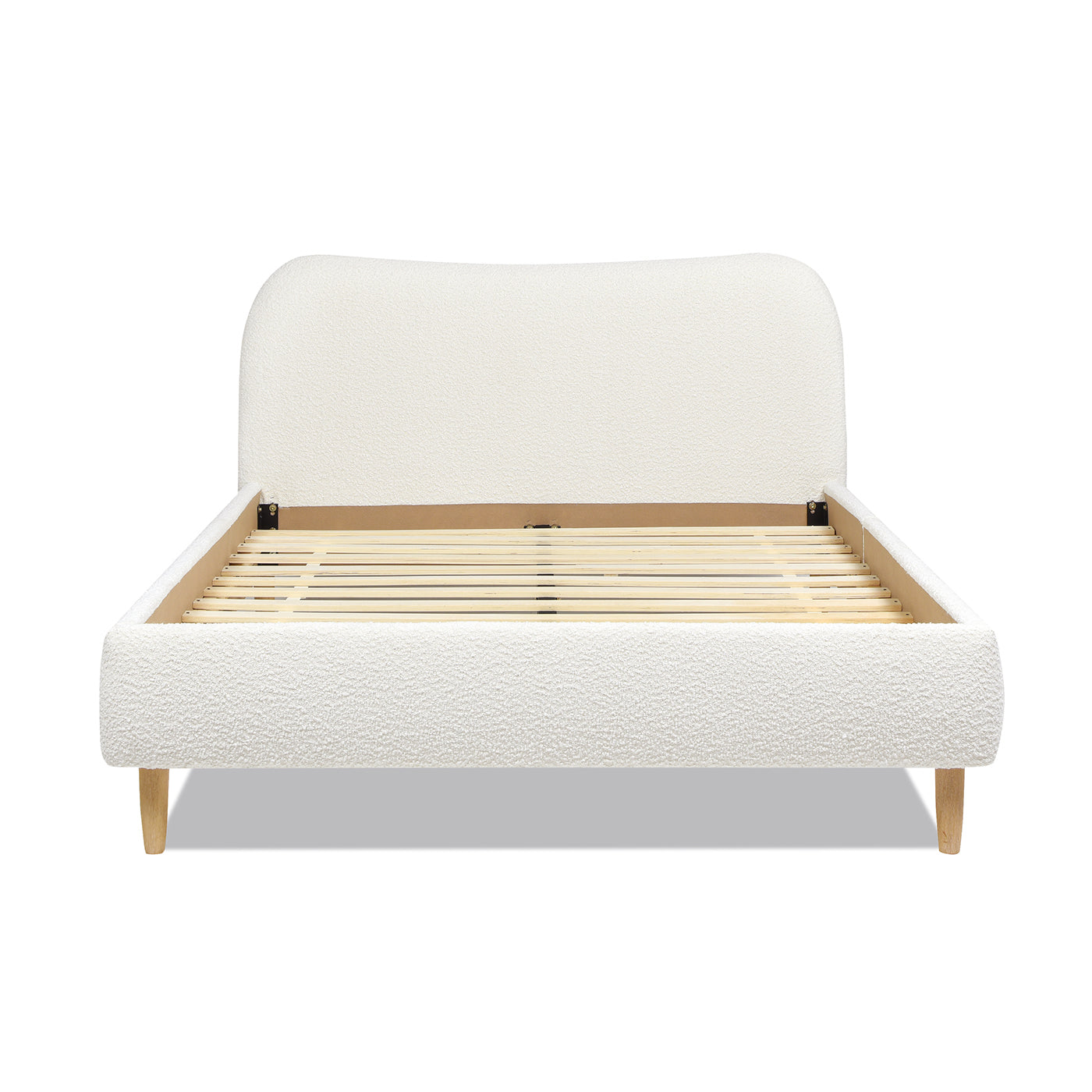 Roman Curved Headboard Upholstered Platform Bed, Queen