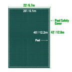 Pool Safety Cover Fits 20x40ft Rectangle Inground Safety Pool Cover
