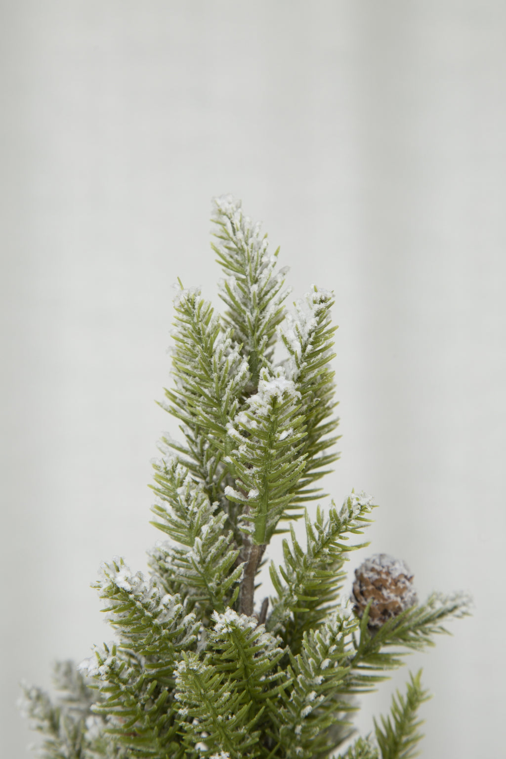 Set of 2, 13.5" Christmas PVC Tree On Wood Base With Snow