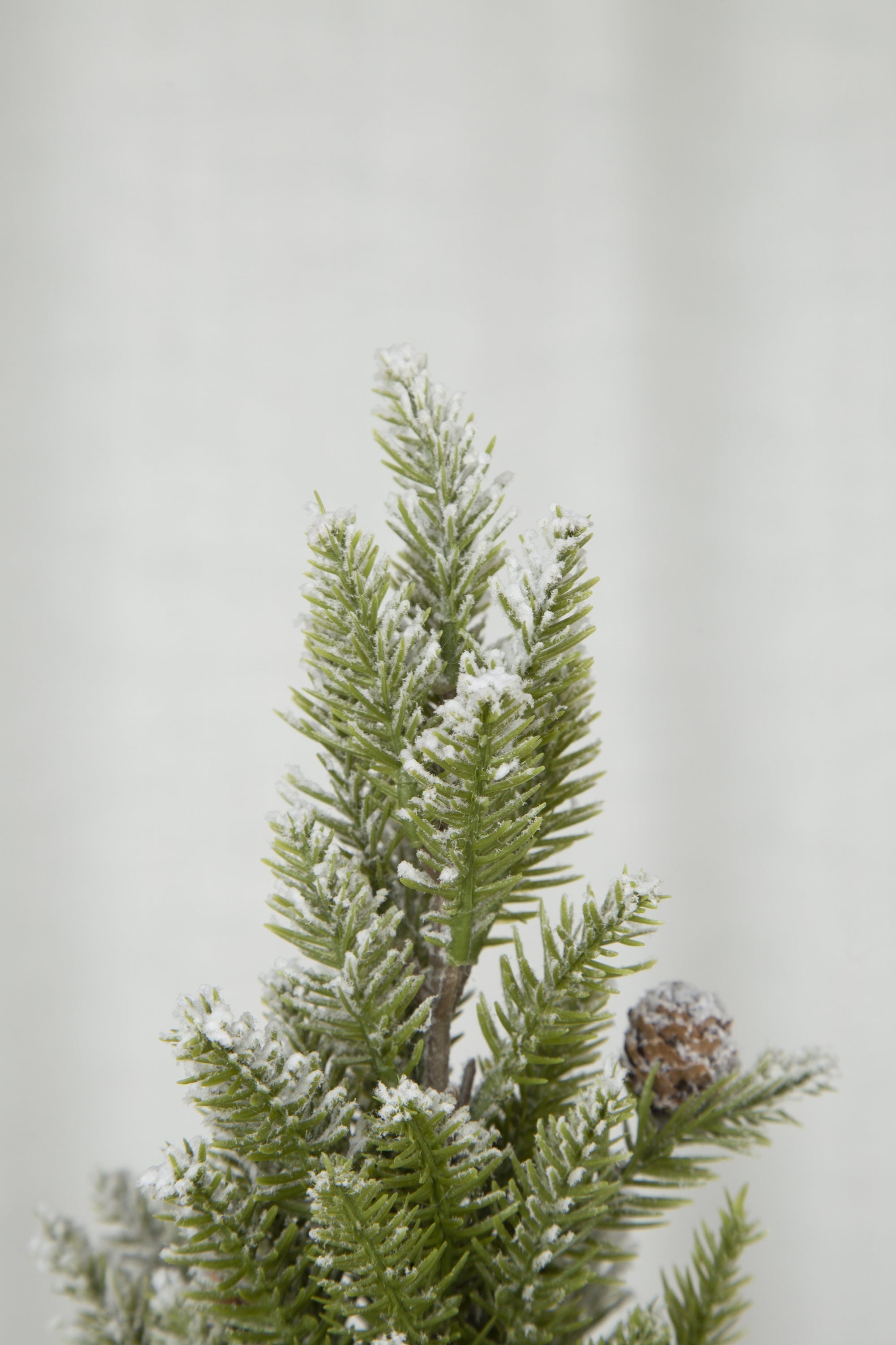 Set of 2, 13.5" Christmas PVC Tree On Wood Base With Snow