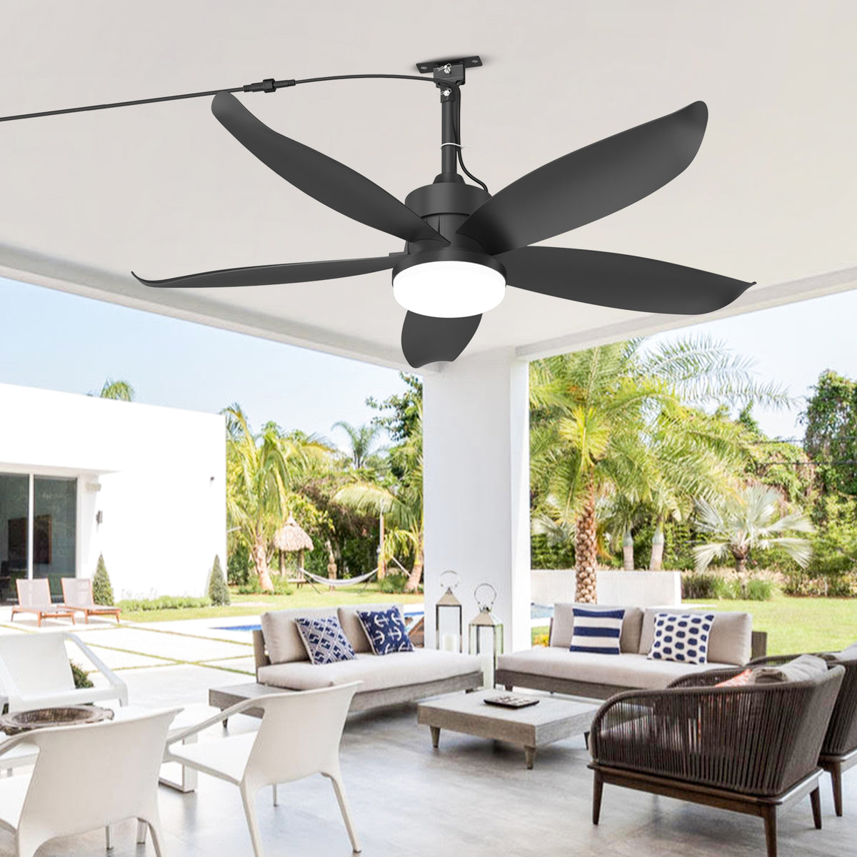 Outdoor ceiling fan with light: 42-inch