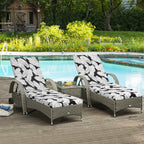 2 Pcs Set Indoor/Outdoor Chaise Lounge Chair Cushion