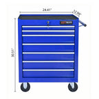 7 Drawers Multifunctional Tool Cart with Wheels - Blue