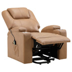 Macklin Camel Upholstered Power Lift Massage Recliner