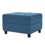 Navy Blue Tufted Ottoman