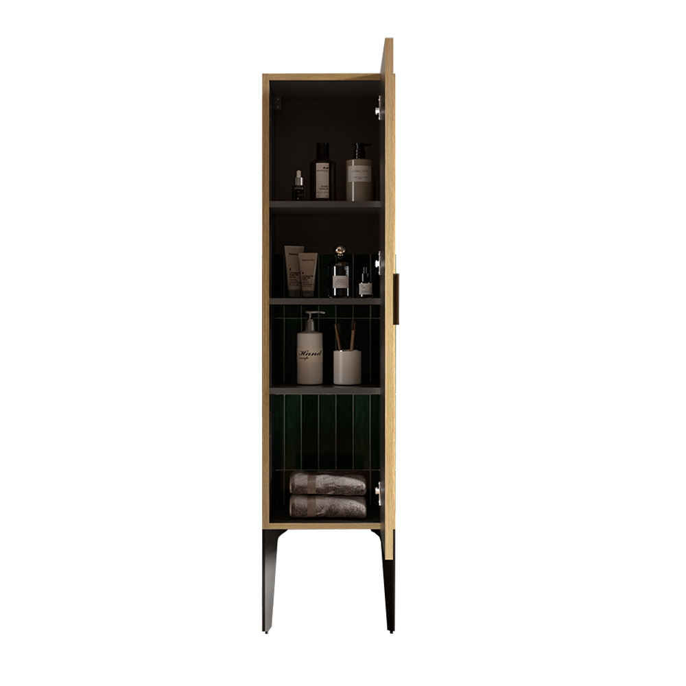 Emilia-14S Striped Matt Bathroom Vanity Cabinet, Antique Black