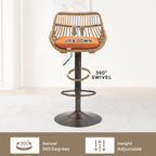 Modern Swivel Bar Stools Set of 2 Adjustable Counter Height Chairs