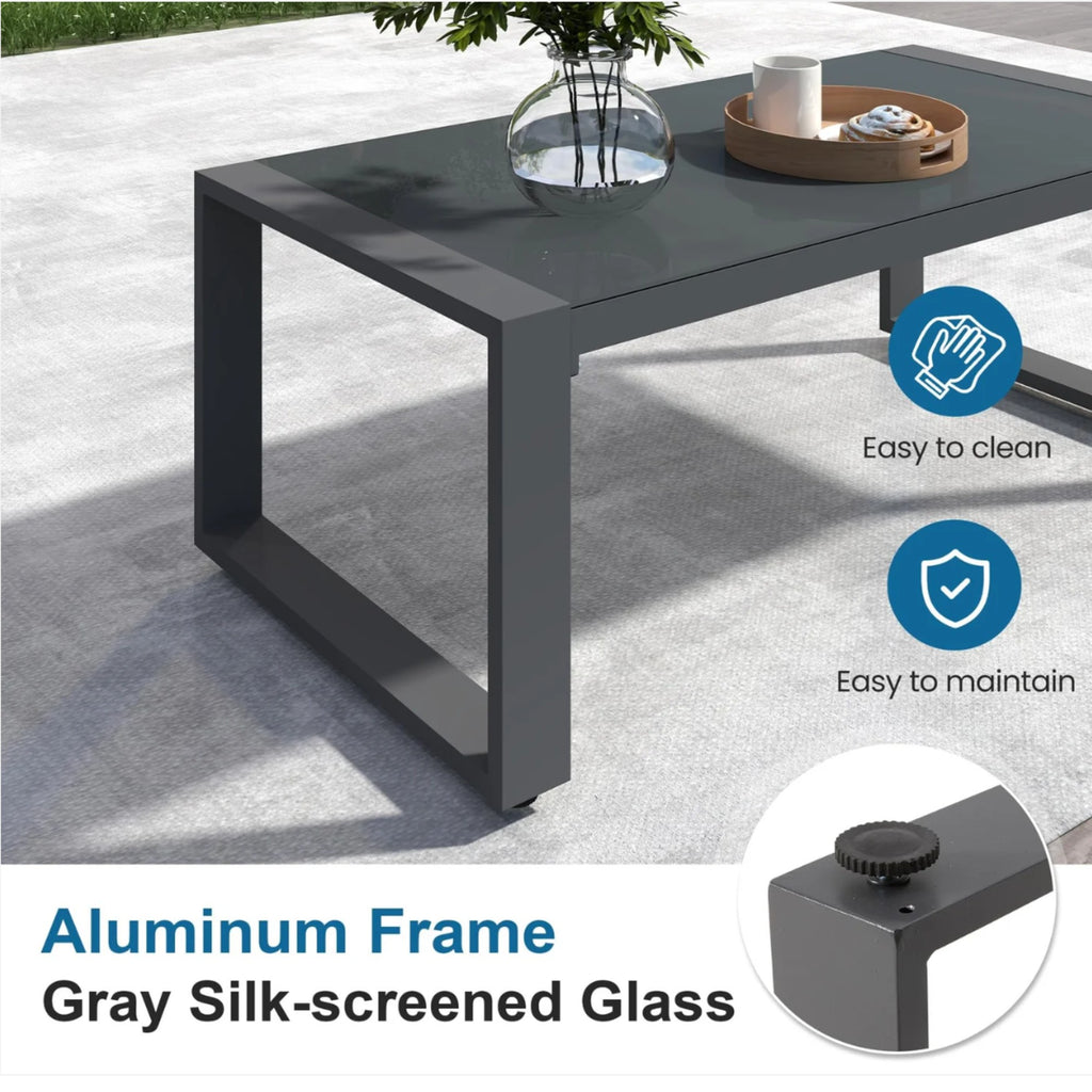 44" x 22" All-Weather Aluminum Coffee Table