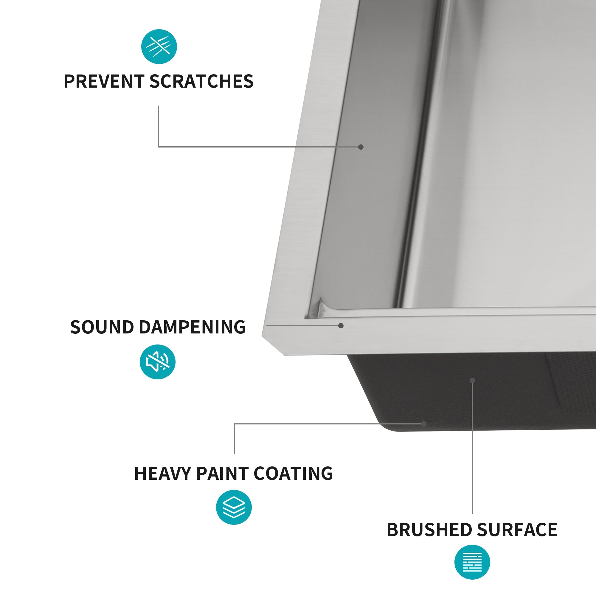 45 x 19 x 10 Inch Single Bowl Undermount Workstation Kitchen Sink
