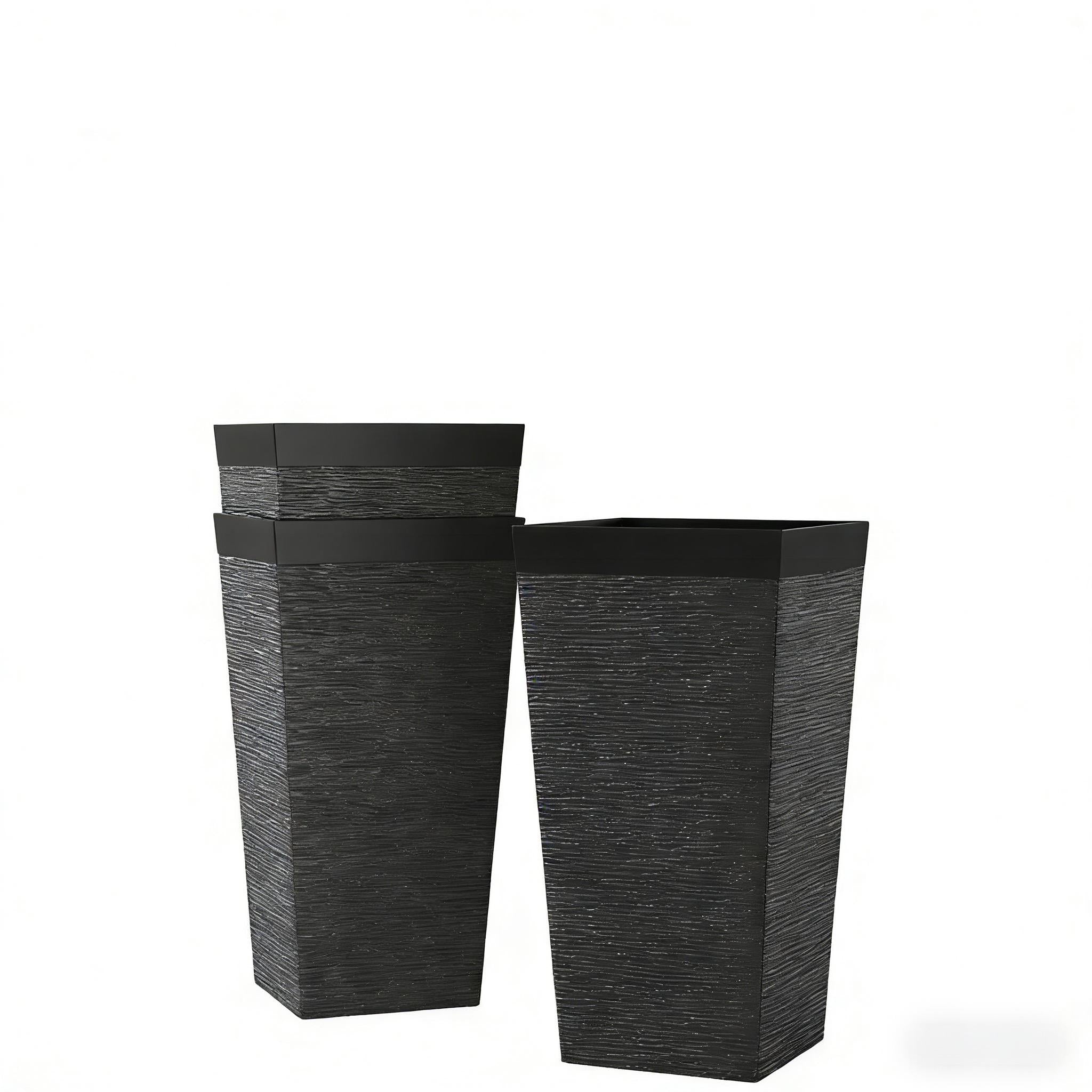 Modern Design Stackable Tapered Planters, Set of 3