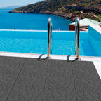 Stone Texture 12" Patio Deck Tiles - Set of 44