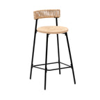 Hand Woven Bar Stools with Back Set of 2