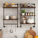 Industrial Pipe Shelf - 3 Tier & 2 Tier Wall Mounted Shelves