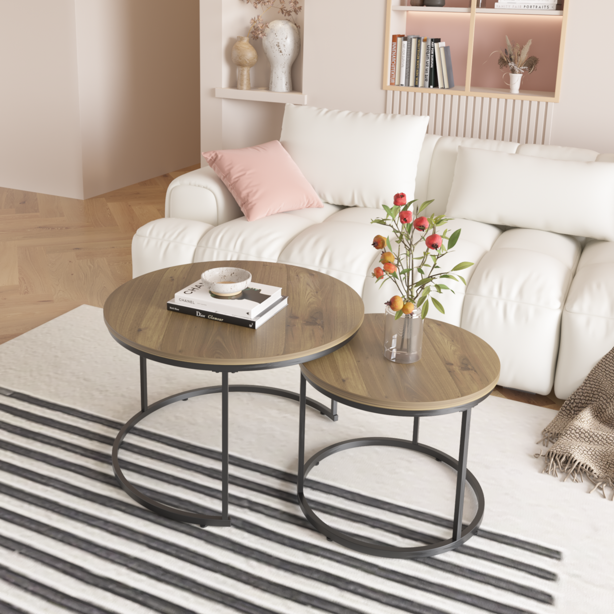 27.6" Nesting Coffee Table Set of 2