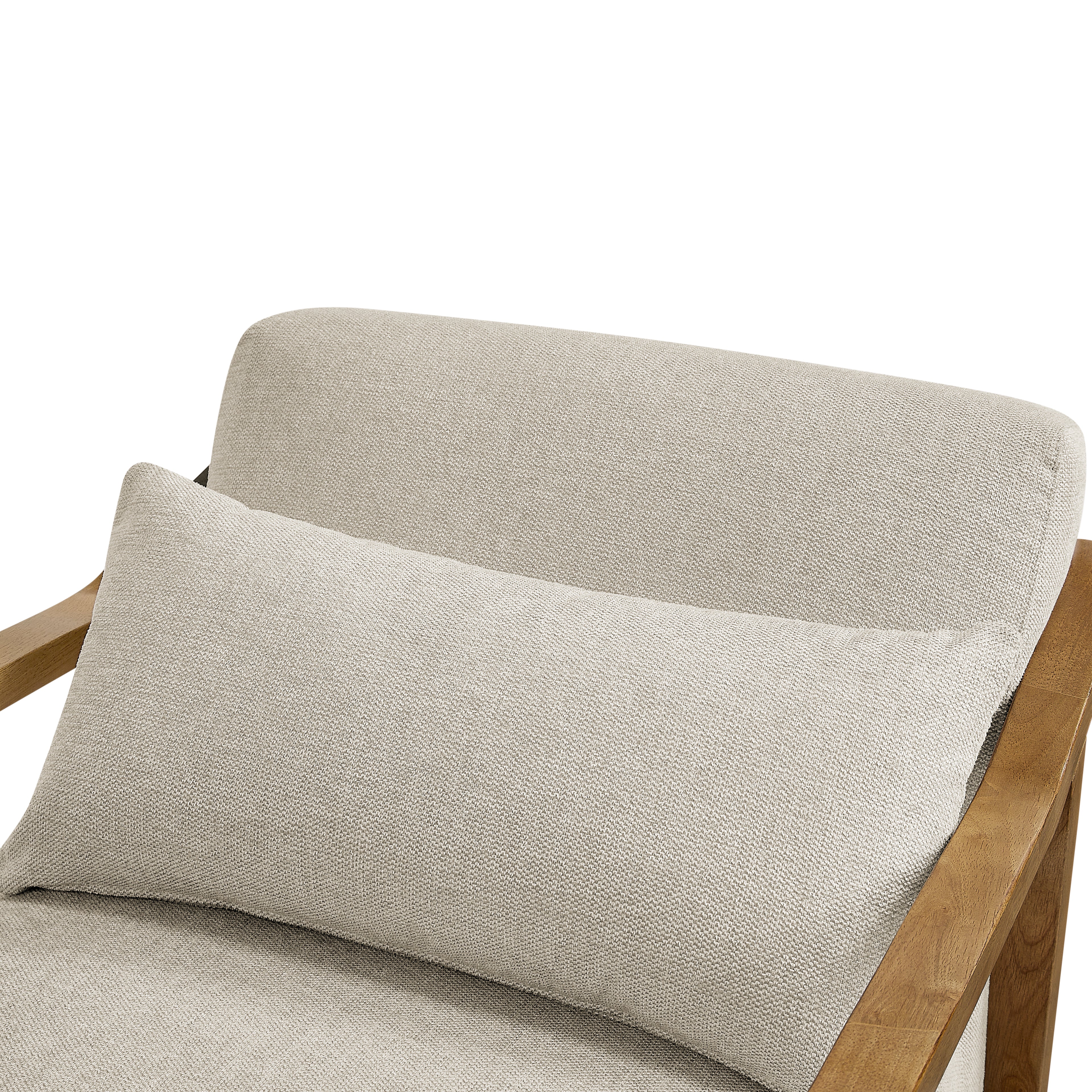 Reagan Wood Arm Accent Chair with Lumbar Pillow