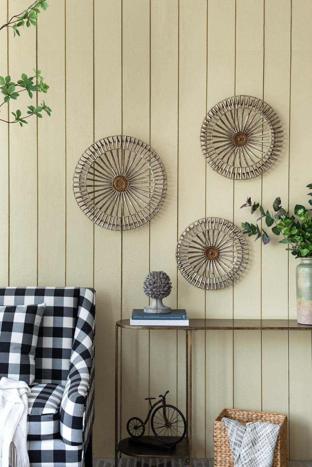 Set of 3 Jennings Metal Discs, Wall Decor