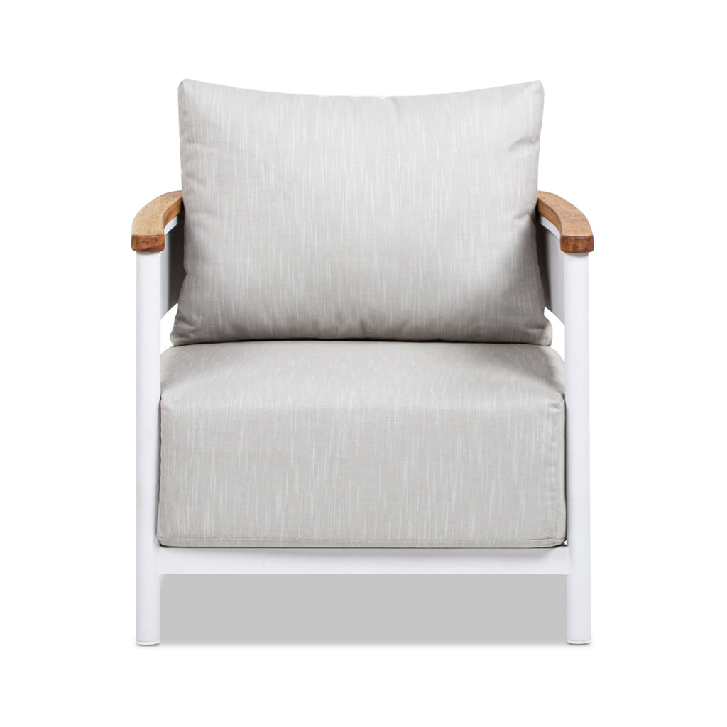 Rhodes 29" Upholstered Teak & Aluminum Patio Arm Chair
