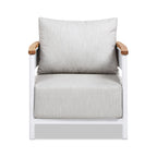 Rhodes 29" Upholstered Teak & Aluminum Patio Arm Chair