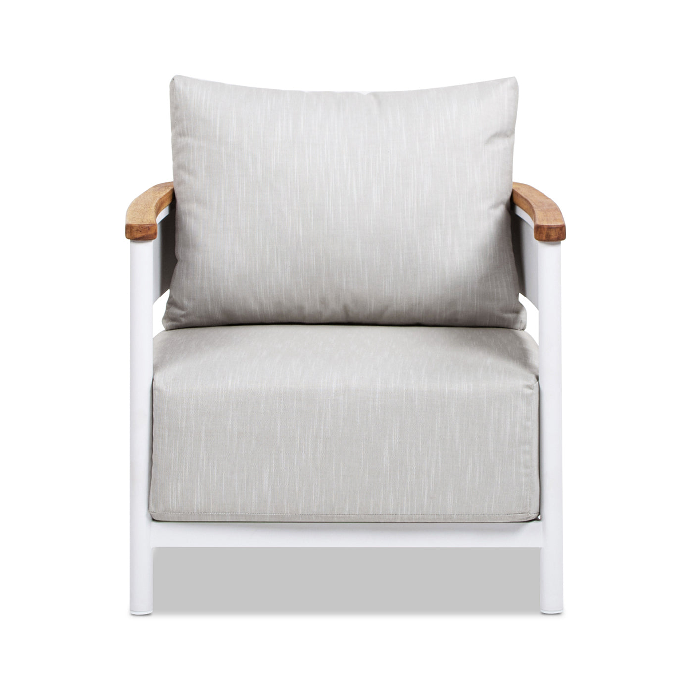 Rhodes 29" Upholstered Teak & Aluminum Patio Arm Chair