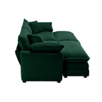 Corduroy Two-Seater Sofa with Ottoman