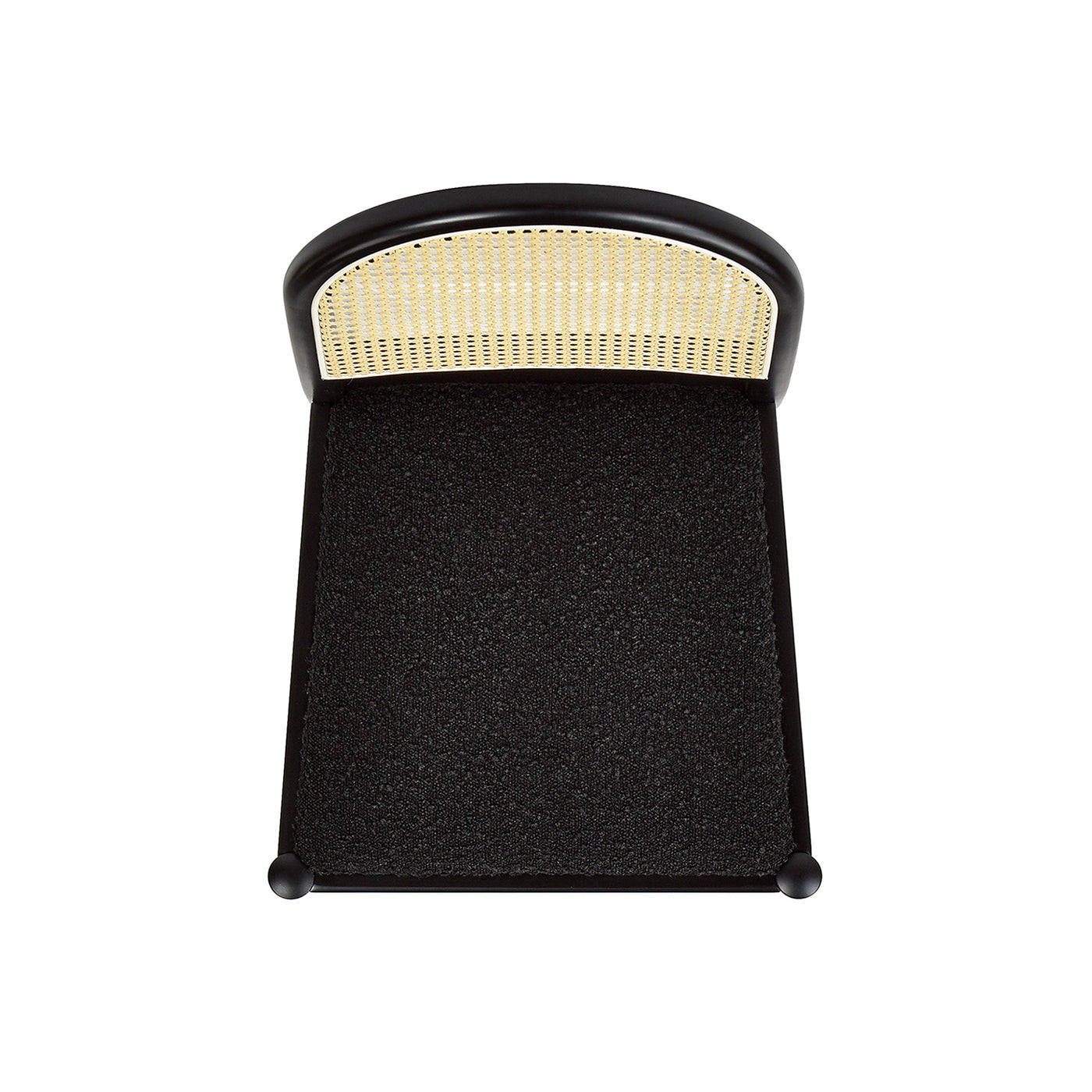 Panama 18.5" Curved Resin Cane Rattan Side Dining Chair, Set of 2, Ebony