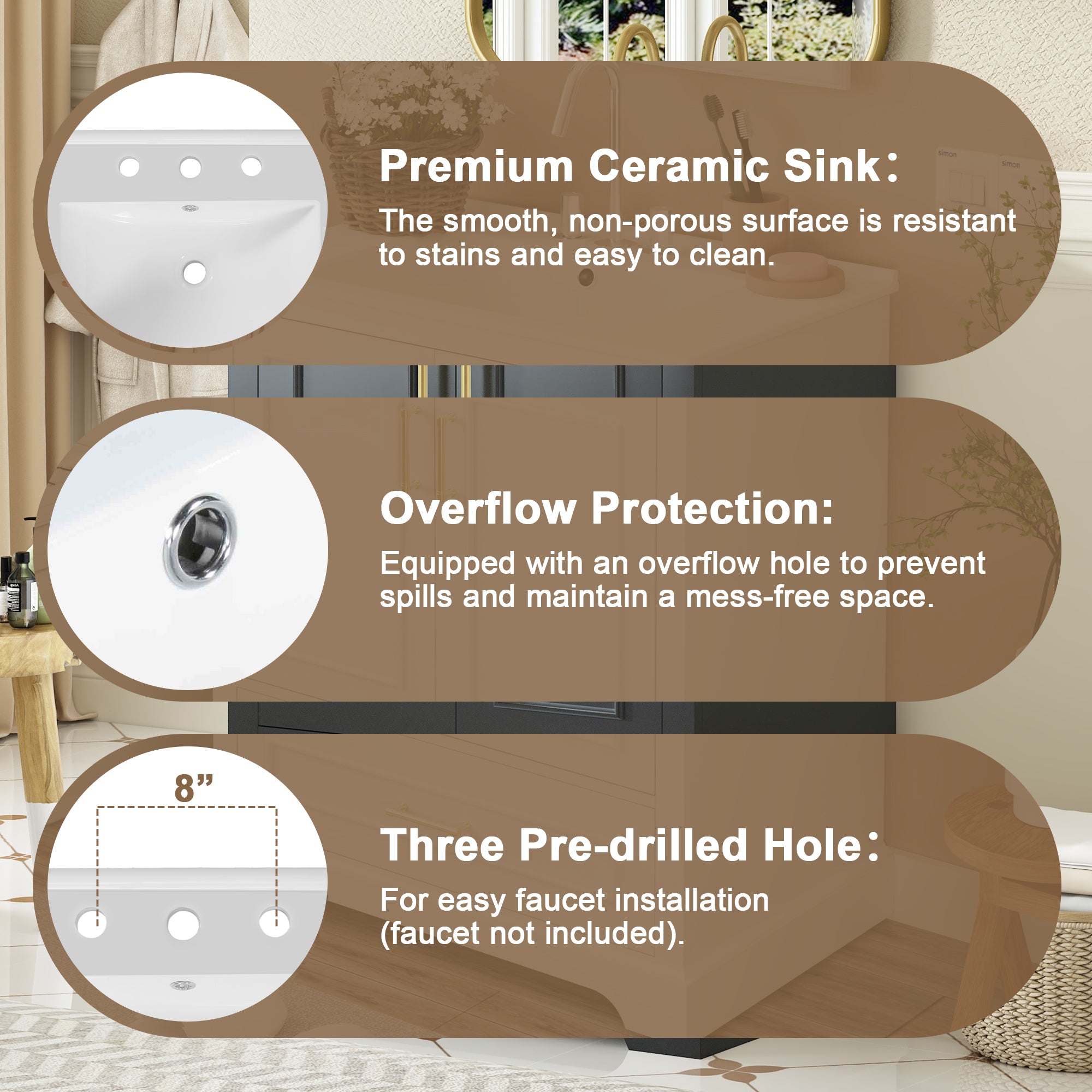 24" Bathroom Vanity with Sink