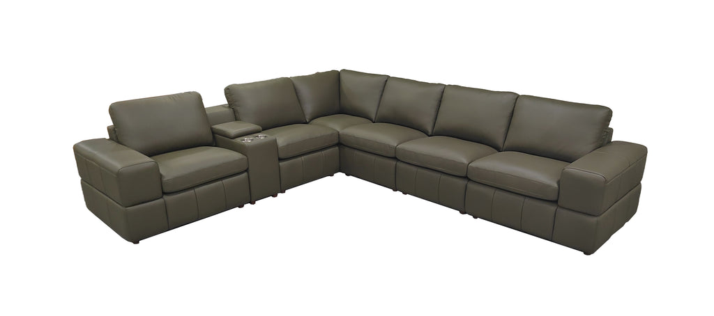 Large Arm Leather Match Upholstery Modular Sectional
