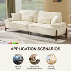Comfortable 103 Inch Deep Seated Sofa with Pillow