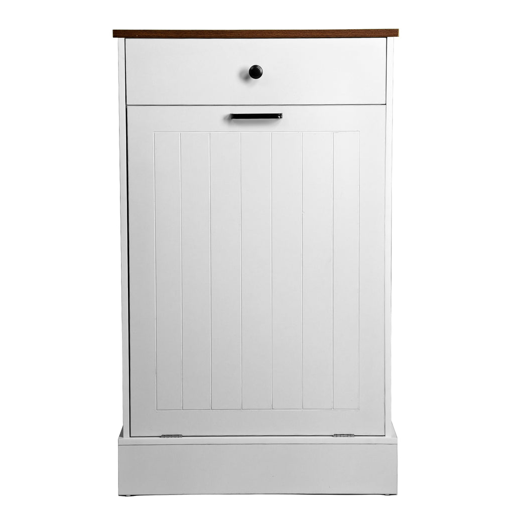Tilt Out Trash Can Cabinet - Hidden Wooden Design