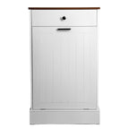 Tilt Out Trash Can Cabinet - Hidden Wooden Design