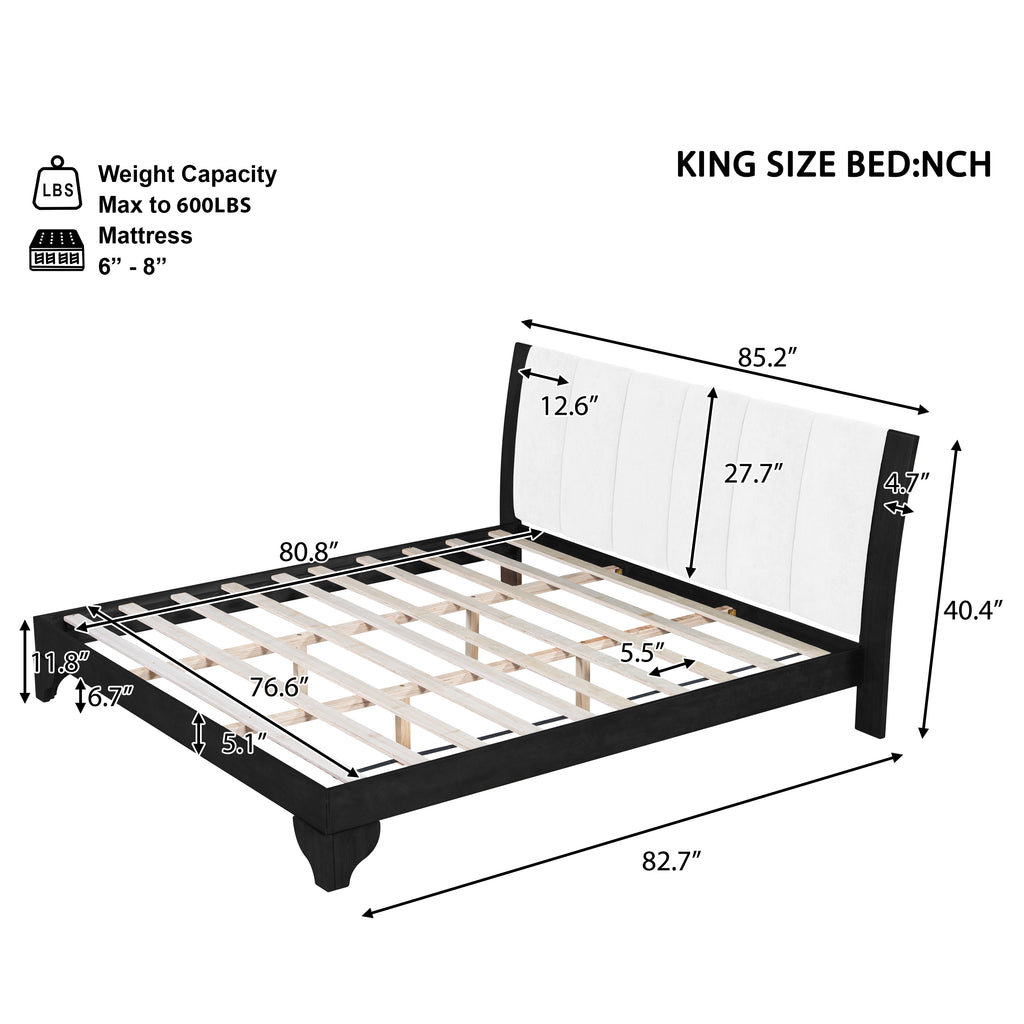 King Size Bed Frame in Black and White