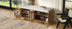 TREXM Rustic Storage Bench Multifunctional Wood Entryway Shoe Bench