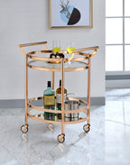 Lakelyn Clear Glass & Rose Serving Cart