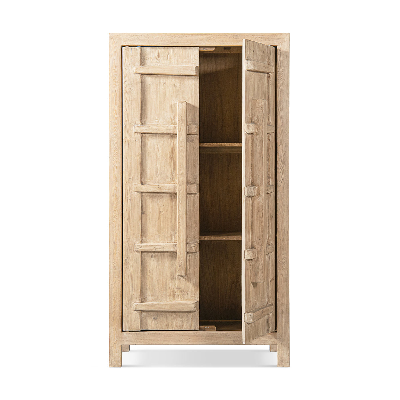 Rowan 83" Tall Reclaimed Pine Crossbar Storage Cabinet