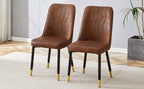 Brown Suede-like Velvet Dining Chair Set (Two-Pack)