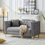58" Chesterfield Velvet Sofa - 2 Seater Modern Loveseat