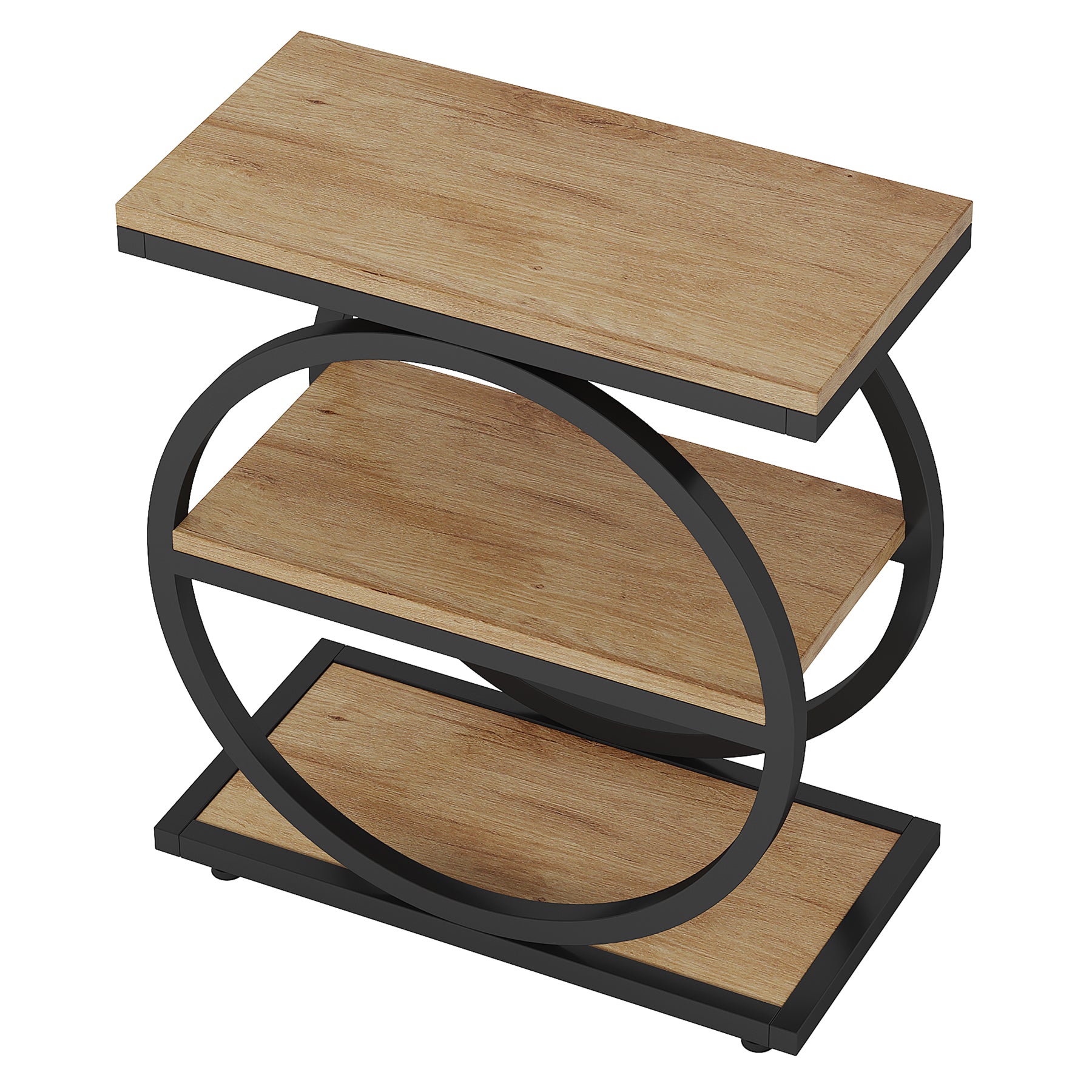 23.6 Inch Narrow 3-Tier End Table with Storage