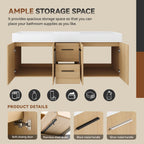 60" Floating Double Sink Bathroom Vanity with Drawers and Doors