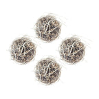 D6" Iced Twig Ball Christmas Tree Ornaments, Set of 4
